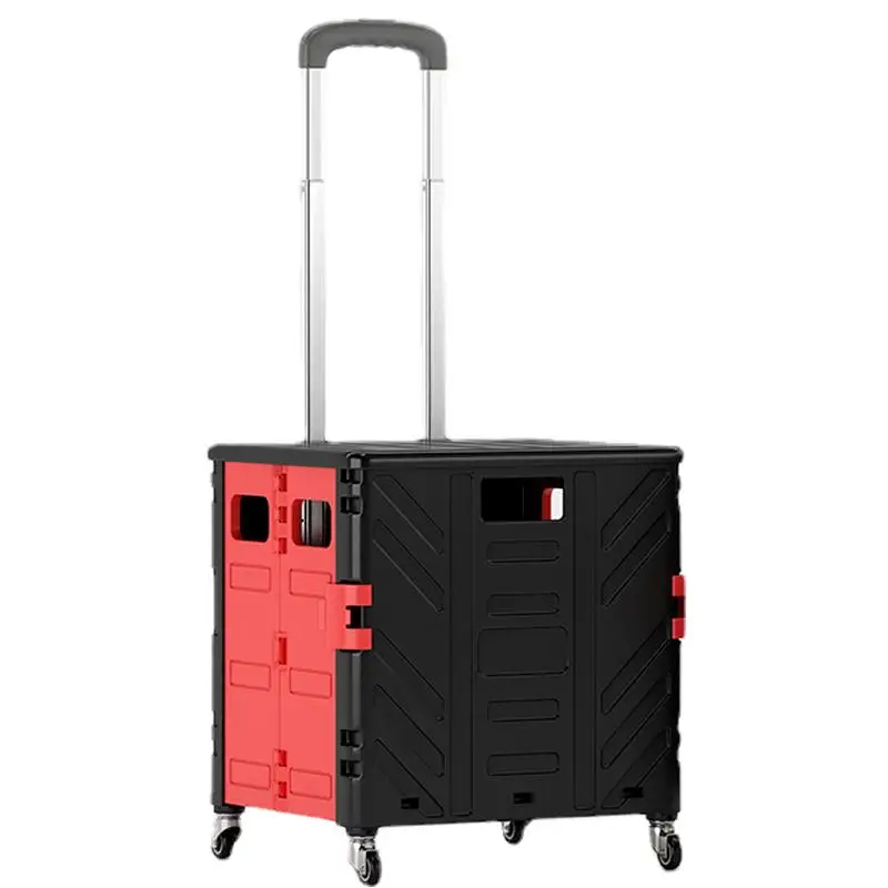 

Portable Folding Cart Supermarket Shopping Cart Multifunctional Portable Food Basket Trolley Cart Household Trolley Car