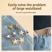 1Pair Detachable Metal Star Tighten Waist Button For Skirt Pant Adiustable Sewing-Free Buckle Jeans Reduce Waist Tighten Brooch 2