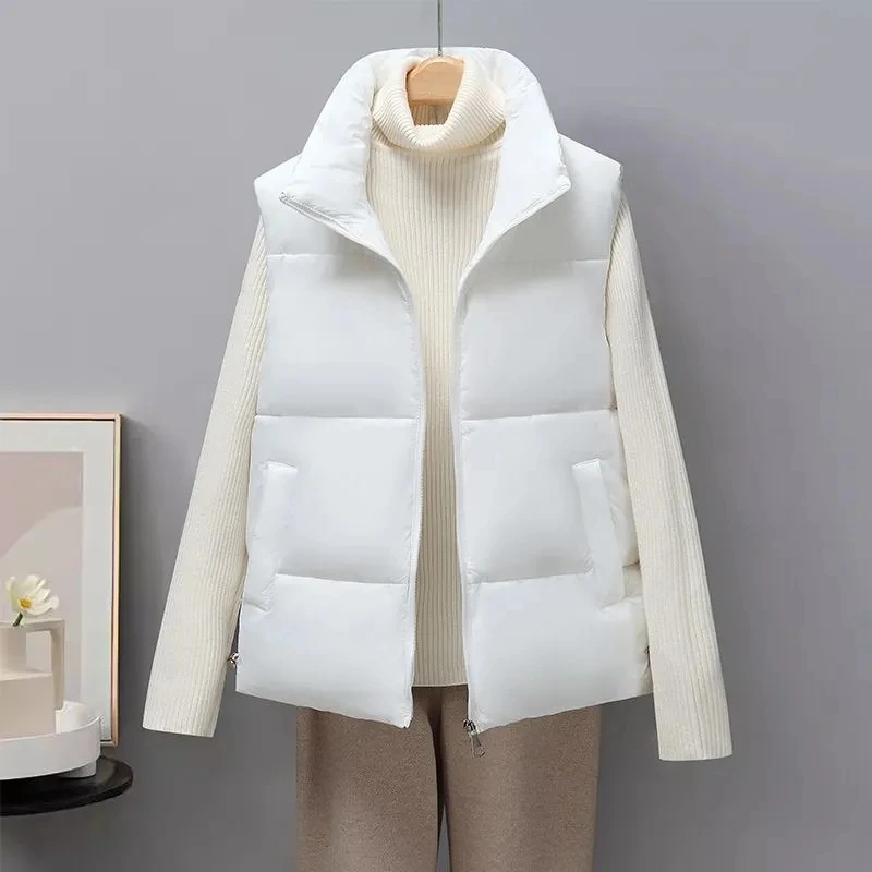 

Down Cotton Waistcoat Vest Women's Outside Wear Autumn Winter 2023 New Korean Loose Thick Warm Vests Jacket Female Short Tops