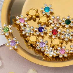 Colorful Flower Crystal Rhinestone Cabochon Set for Jewelry Making and DIY Accessories (Multicolor)