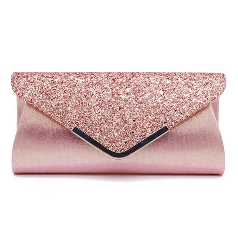 

Women Clutch Glitter Sequins Evening Party Handbag Portable Black Gold Silver Pink Wedding Clutch Purse Envelope Clutch