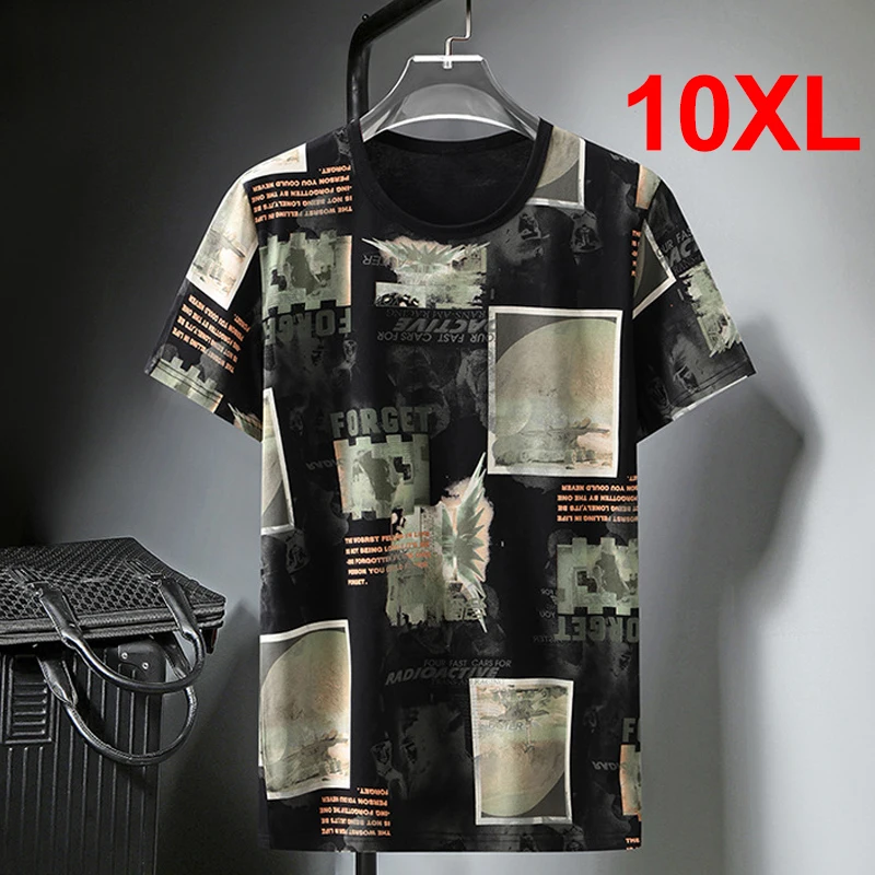 

Summer T Shirts Men Streetwear Fashion Graffiti Print Short Sleeve Tshirt Oversize Tees Tops Baggy T-shirts Plus Size 10XL HA082