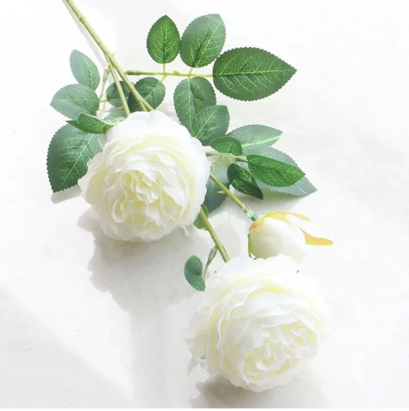 Beautiful Artificial Flowers Bouquet High Quality Autumn Roses Simulation Peony Fake Flower Home Wedding Party Room Decoration