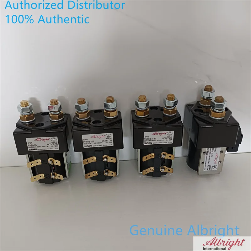 Original Albright SW80 Contactor 24V 48V 80V SW80-65 SW80B-156 SW80B-2149 SW80-1919L BT 248310 24 48 80 Volt Solenoid Relay