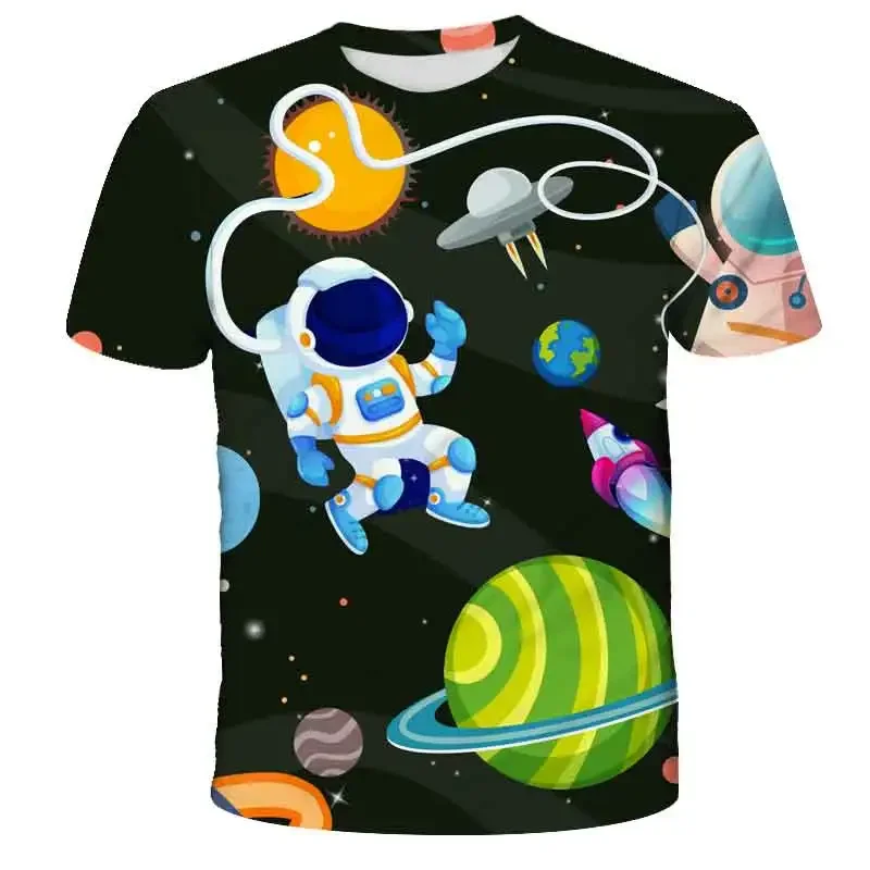 

Universe Planet 3D T-shirt Boys and Girls Children's T-shirt 3D Printed Starry Sky Cool Children's Fashion Street Wear