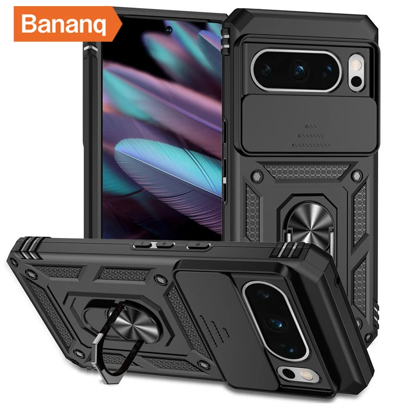 Shockproof Metal Finger Ring Bracket Armor Case with Magnetic Car Holder - Premium Phone Cover