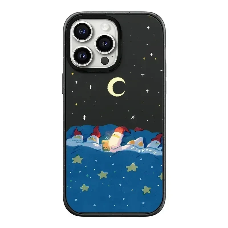 

Cute Duck Black Frosted iPhone 13 15 14 Pro Max Protective Case, Fits iPhone 15 Pro Max