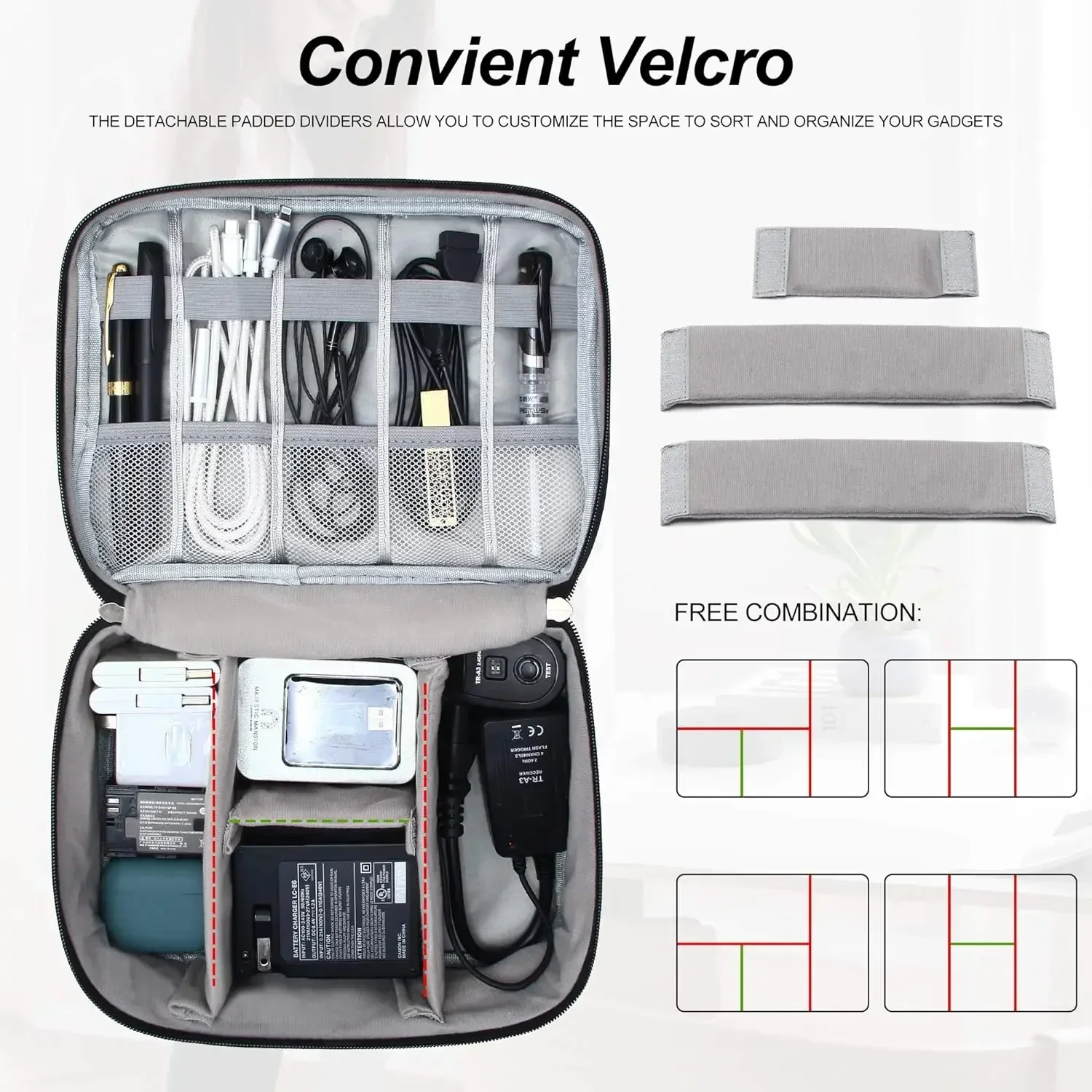 Custodia per adattatore di alimentazione Borsa portaoggetti in feltro Accessori elettronici portatili Borsa portaoggetti Organizzatore di cavi da viaggio USB portatile elettronico  1511