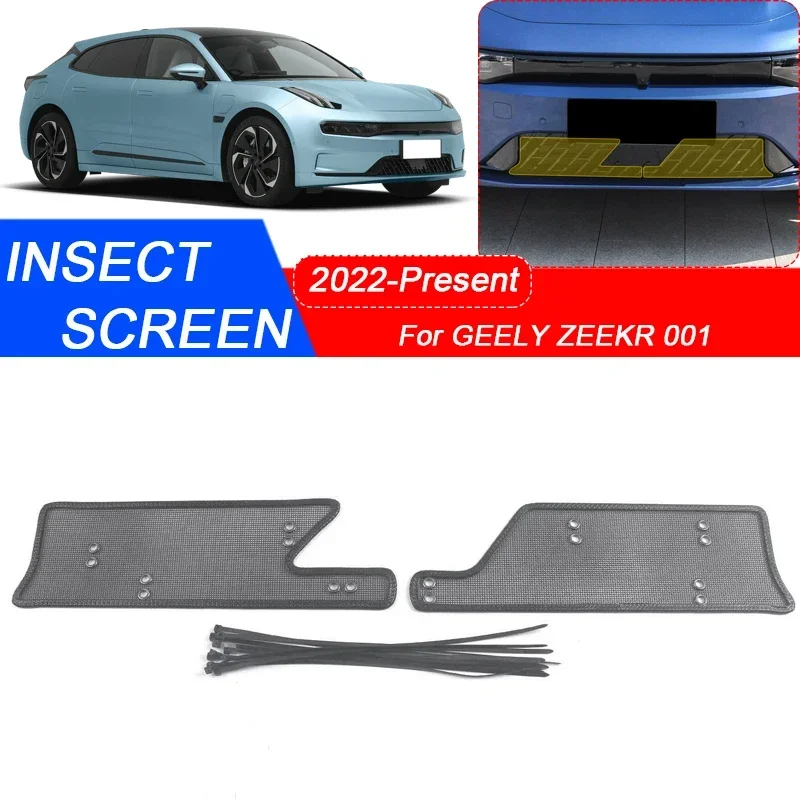 

2pcs For ZEEKR 001 2022-2025 Car Insect-proof Air Inlet Protection Cover Insert Vent Racing Grill Filter Net External Accessory