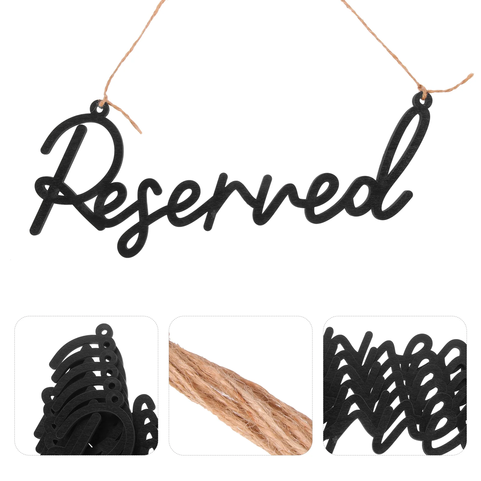

6 Pcs Reserved Sign Hanging Wedding Ceremony Decorations Activity Supplies Elegant Signs Round Wooden Supply Accessories