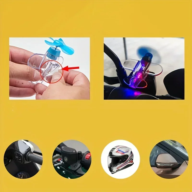 Motorcycle Car Rotatable Airplane Wind Powered Small Led Light Airplane Decor Car Styling Ornaments Bikes Bicycle Decorations