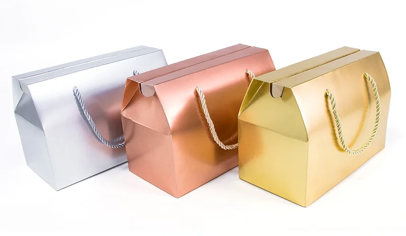 10 Stück 20 * 10 * 13,5 cm Geschenkboxen mit Tragegriff, Blanko-Papier, Hochzeits-/Süßigkeiten-/Tee-/Nuss-/Keks-/Geschenkverpackung Tragegriffbox – Detail 7