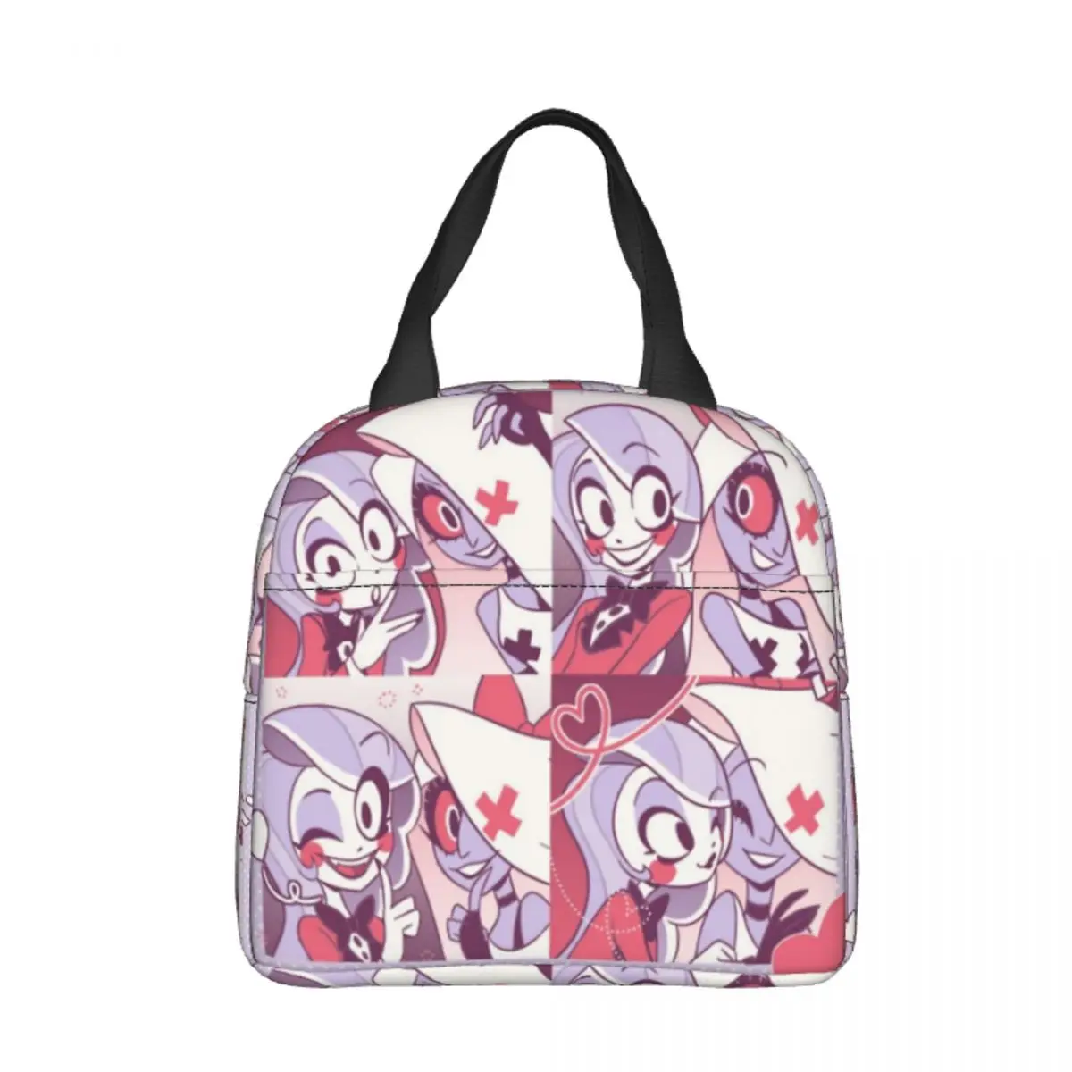 Charlie And Vaggie Valentines Insulated Lunch Bag Thermal Bag Reusable Hazbin Hotels Tote Lunch Box Men Women College Picnic