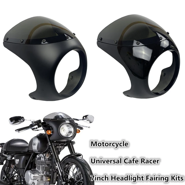 Motorrad Universal Cafe Racer 7 Zoll Scheinwerfer Lenker Verkleidung  Windschutz scheibe Kits für Harley Sportster Bobber Touring Honda -  AliExpress