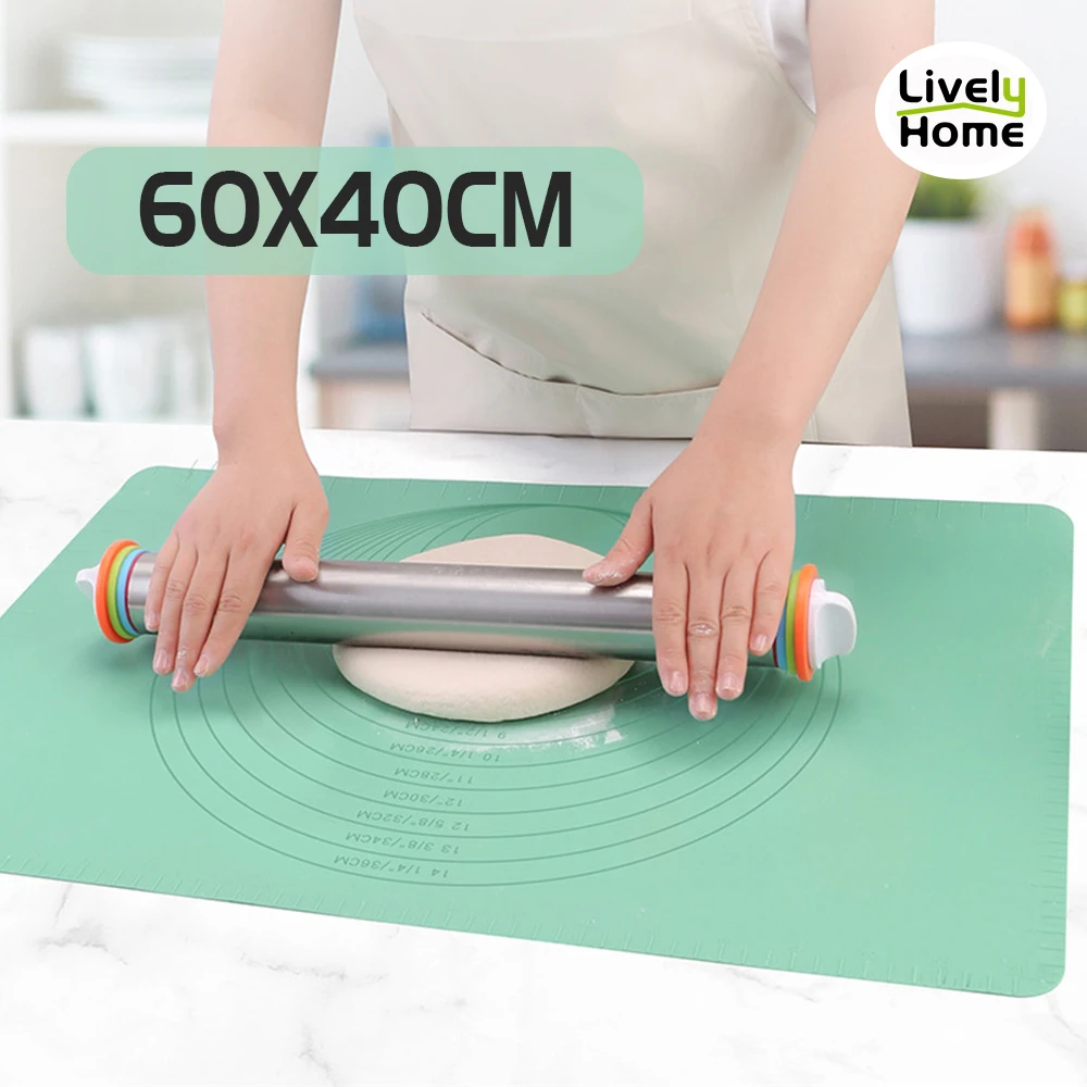 Silicone Baking Mat Pastry Rolling Dough 60x40cm BPA Free Non Stick Non Slip Table Sheet Baking