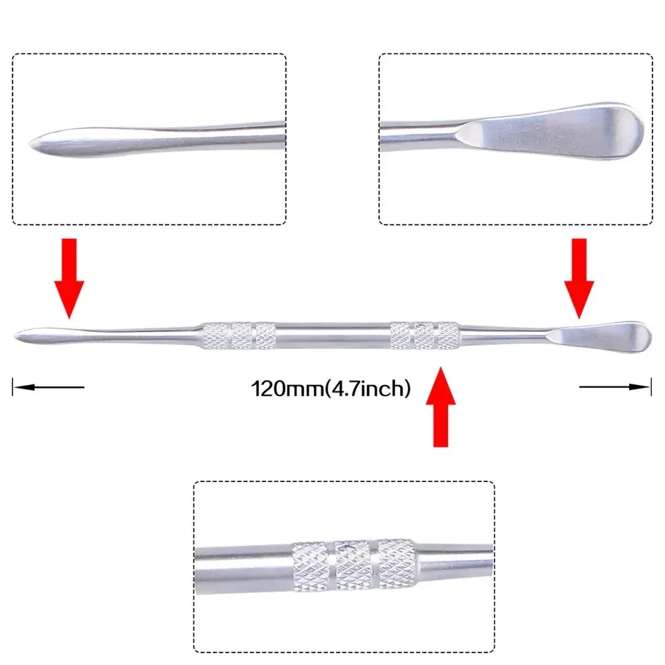 Wax Carving Tools Set , Rainbow/Sliver Stainless Steel Tools Double-Headed With 26ML Silicone Multi-purpose Storage Boxes