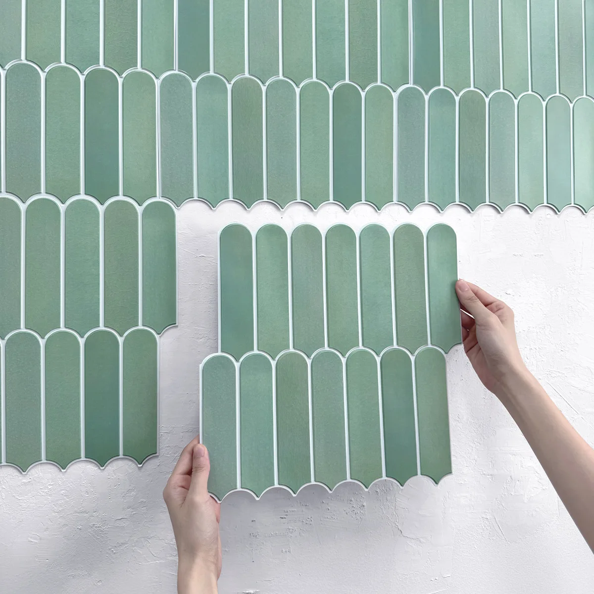 3D Peel and Stick Green Tile Sticker 1/10pcs 30x30cm for Bathroom Wall Kitchen Backsplash 3d tile sticker