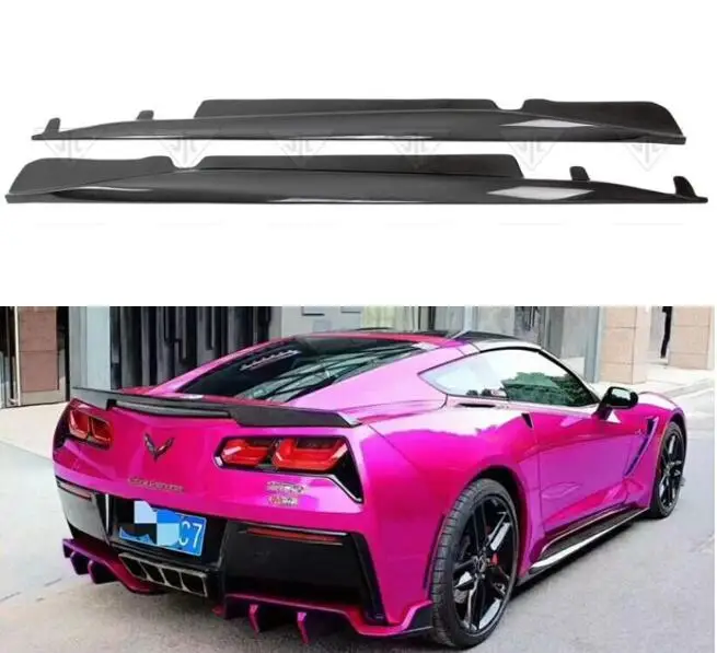 

Body Kit For Chevrolet Corvette C7 Z06 Z07 2014 2015 2016 2017 Real Carbon Fiber Side Skirts Aprons Extension Lip