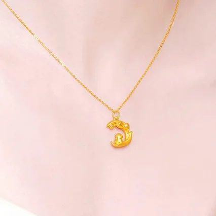 Real gold high quality pure gold 999 dragon pendant zodiac AU999 real 24K necklace dragon pendant jewelry women gift