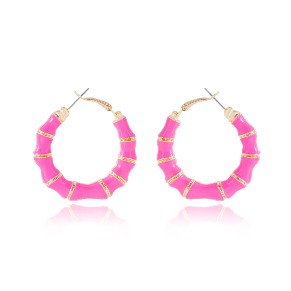 

GCE3 Hoop Earrings for Women Rock Punk Geometric Large Circle Bamboo Earring 2023 Fashion Party Jewelry