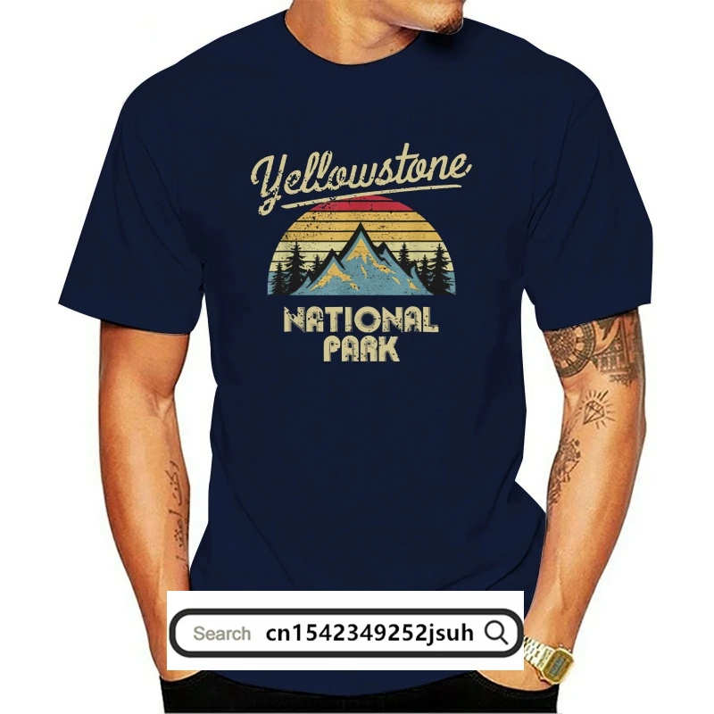 

Vintage Retro Yellowstone National Park T-Shirt Slim Fit Tee Shirt