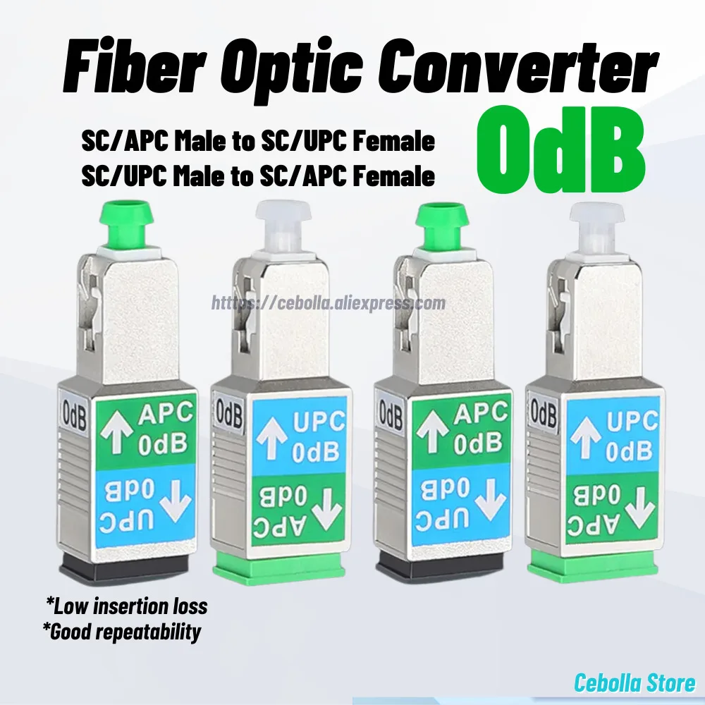 Fiber Optic Converter SC-SC Adapter with APC to UPC Coupler Connection