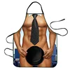 Funny Apron Novel Muscle Potbelly Men's Kitchen Cooking Barbecue Apron Fun Creative Gift for Boyfriend 3