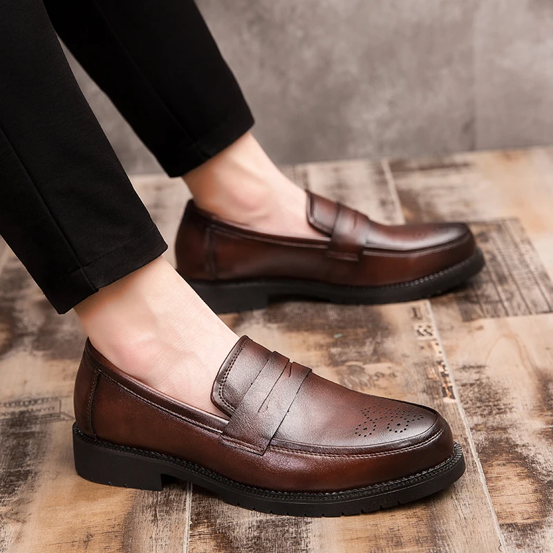 Luxurious Men Dress Shoes Inner High Loafers Men Shoes Casual Shoe Man Fit Classic Party British Men's Height-increasing Shoes