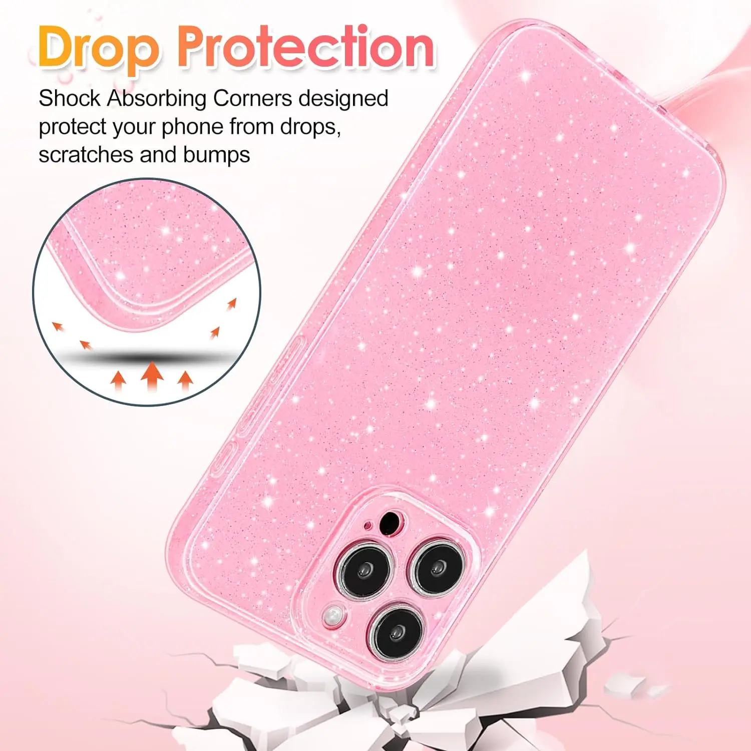 Custodia Design New York Custodia IPhone 15 Pro VELVET CAVIAR - Glitter Rosa Con Fiori Ciliegio Cover Iphone Fashion - Foto 8