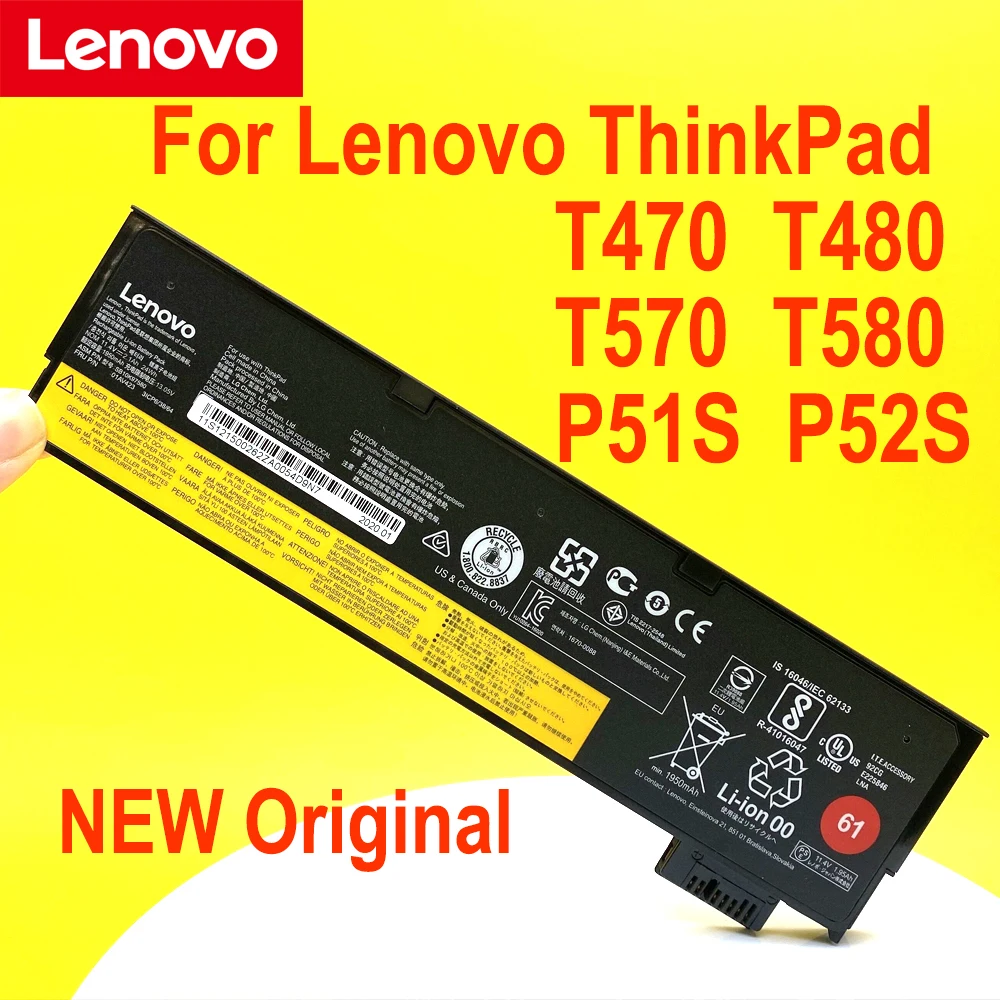 Lenovo-bateria Original do Portátil Thinkpad T470 T480 T570 T580 P51s P52s 01av423 Sb10k97580 01av427 Novo