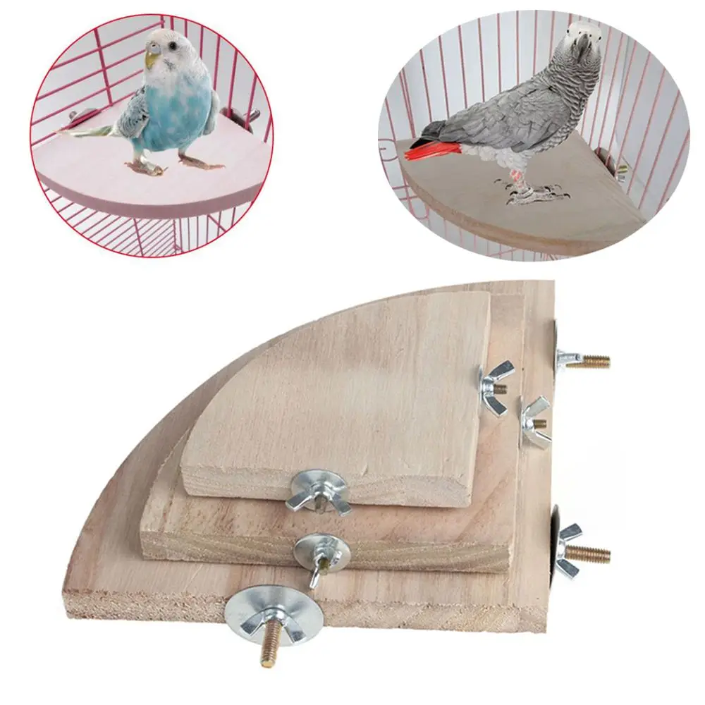 1Pc Bird Parrot Wood Platform Stand Rack Toys for Bird Cage
