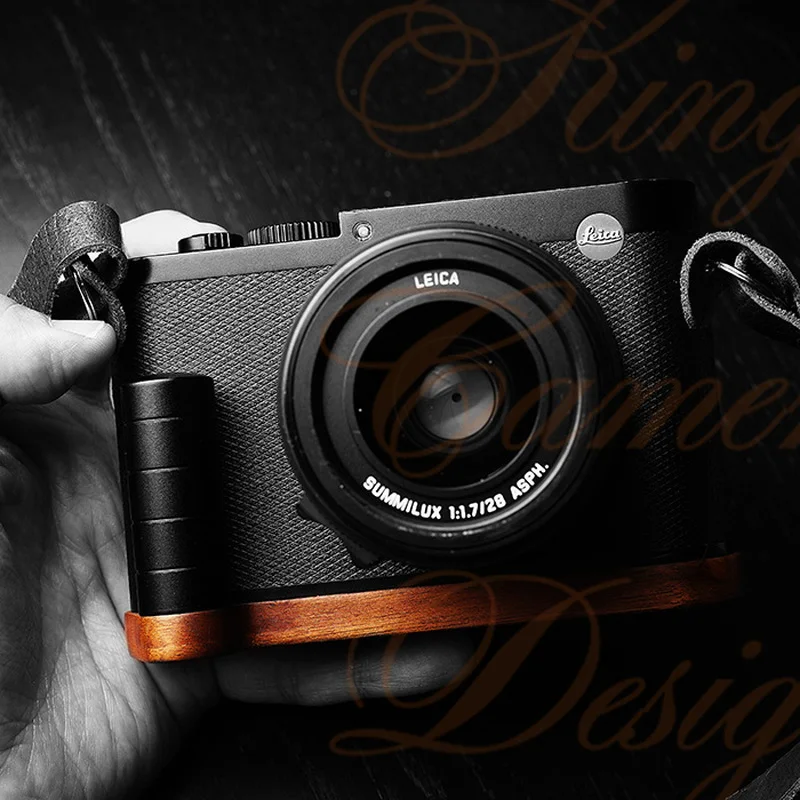 

For Leica Q (TYP116) Arca Swiss RRS Benro Sunwayfoto Walnut Wooden Wood Hand Grip Plate Bracket with PU60 Quick Release Plate