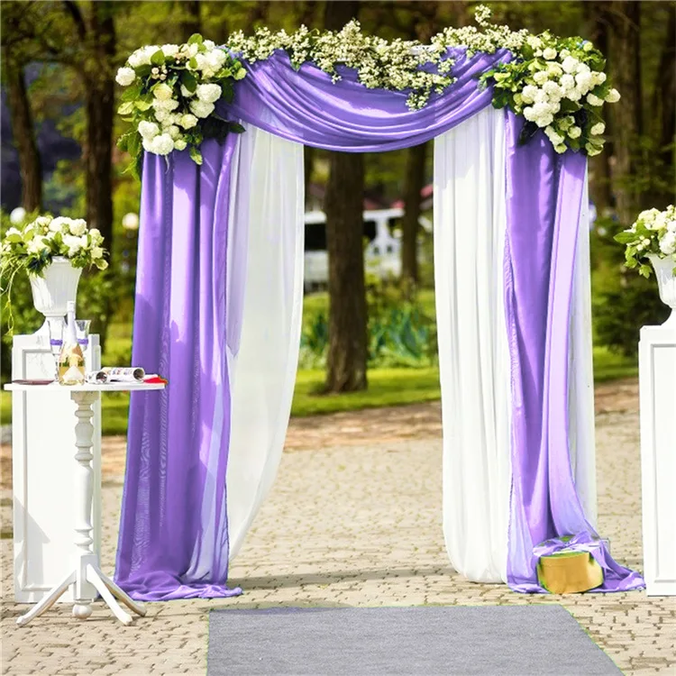 Wedding Arch Draping Fabric White Wedding Arch Drapes 2 Panels 6 Yards  Lavender