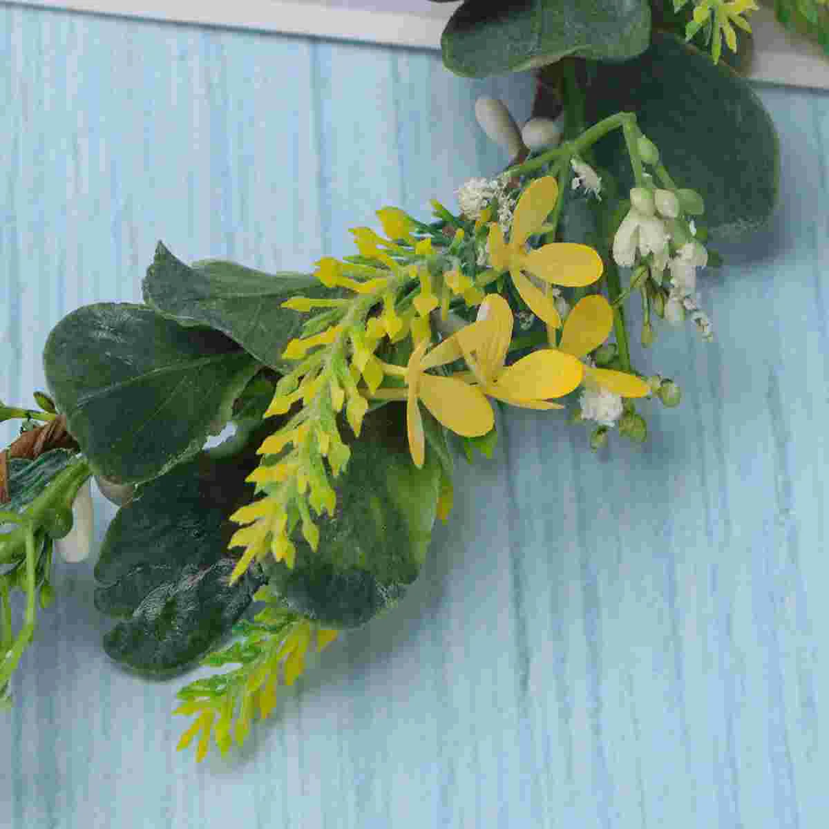 

Bridal Hair Wreath Green Leaf Flower Headband Wedding Beach Floral for ( Yellow )