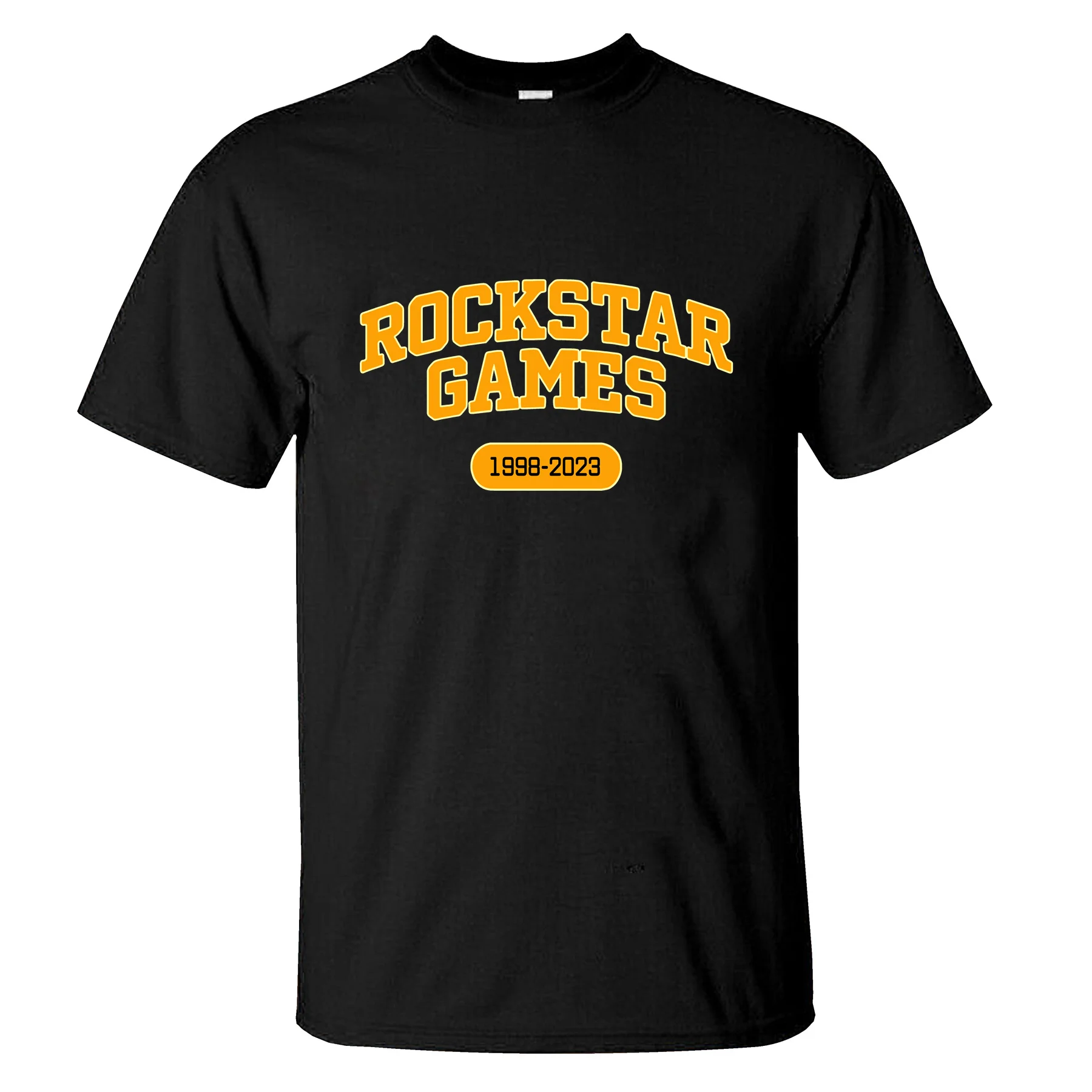 

2023 Fashion Tees Men T Shirt Casual Rockstar Games 1998-2023 T-shirt Graphic Oversized Sports Tops Breathable Streetwear S-3XL