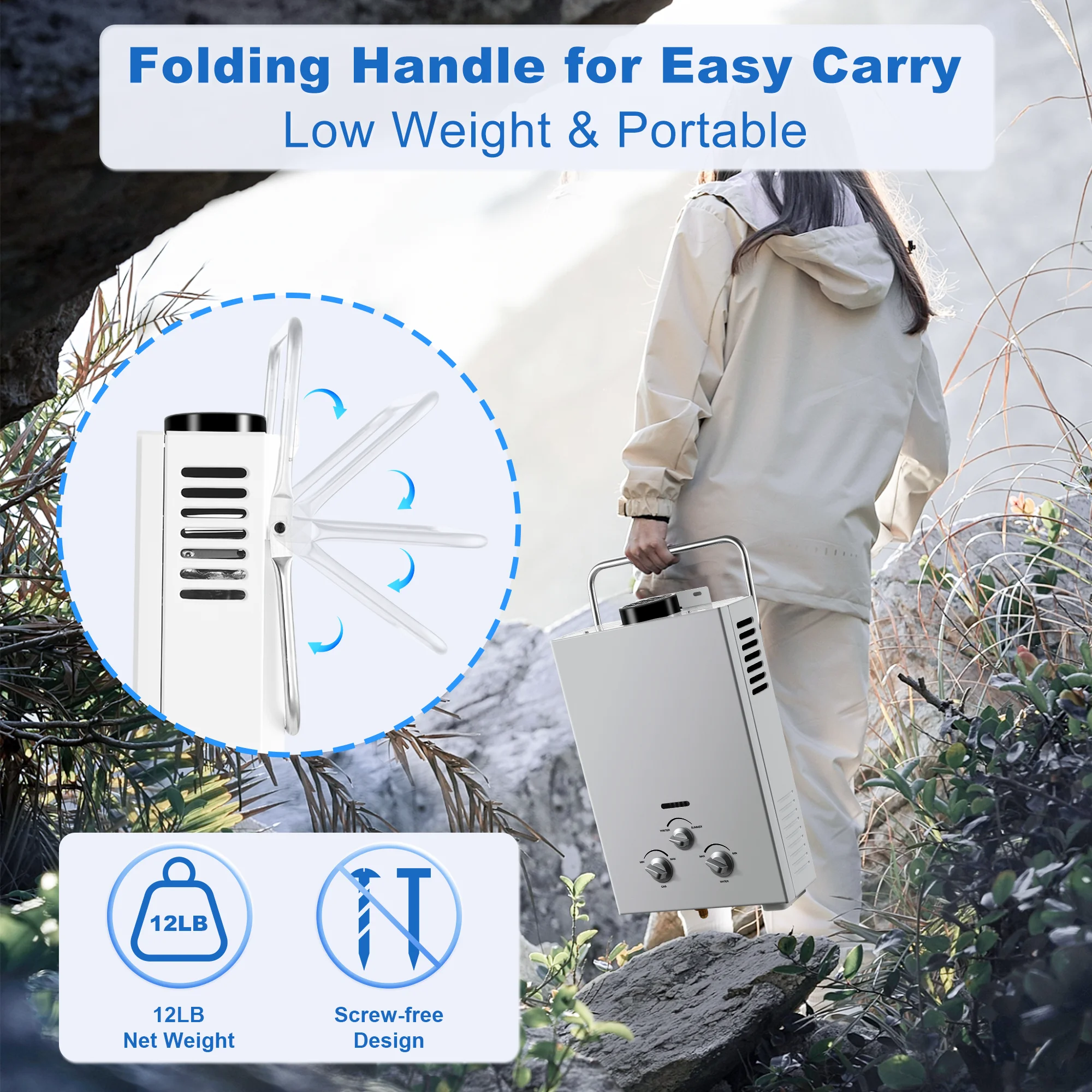 Portable Outdoor Propane Tankless Water Heater