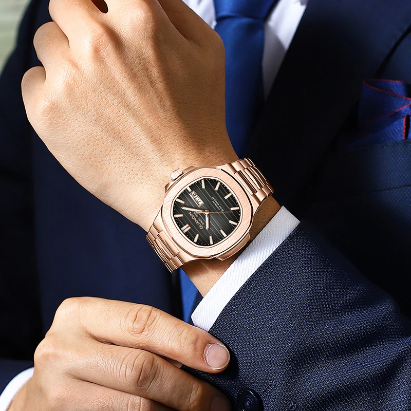 2023 New GUANQIN Top Luxury Mens Mechanical Watches Automatic Watch For Men Sports Wristwatches Stainless Steel Waterproof Clock