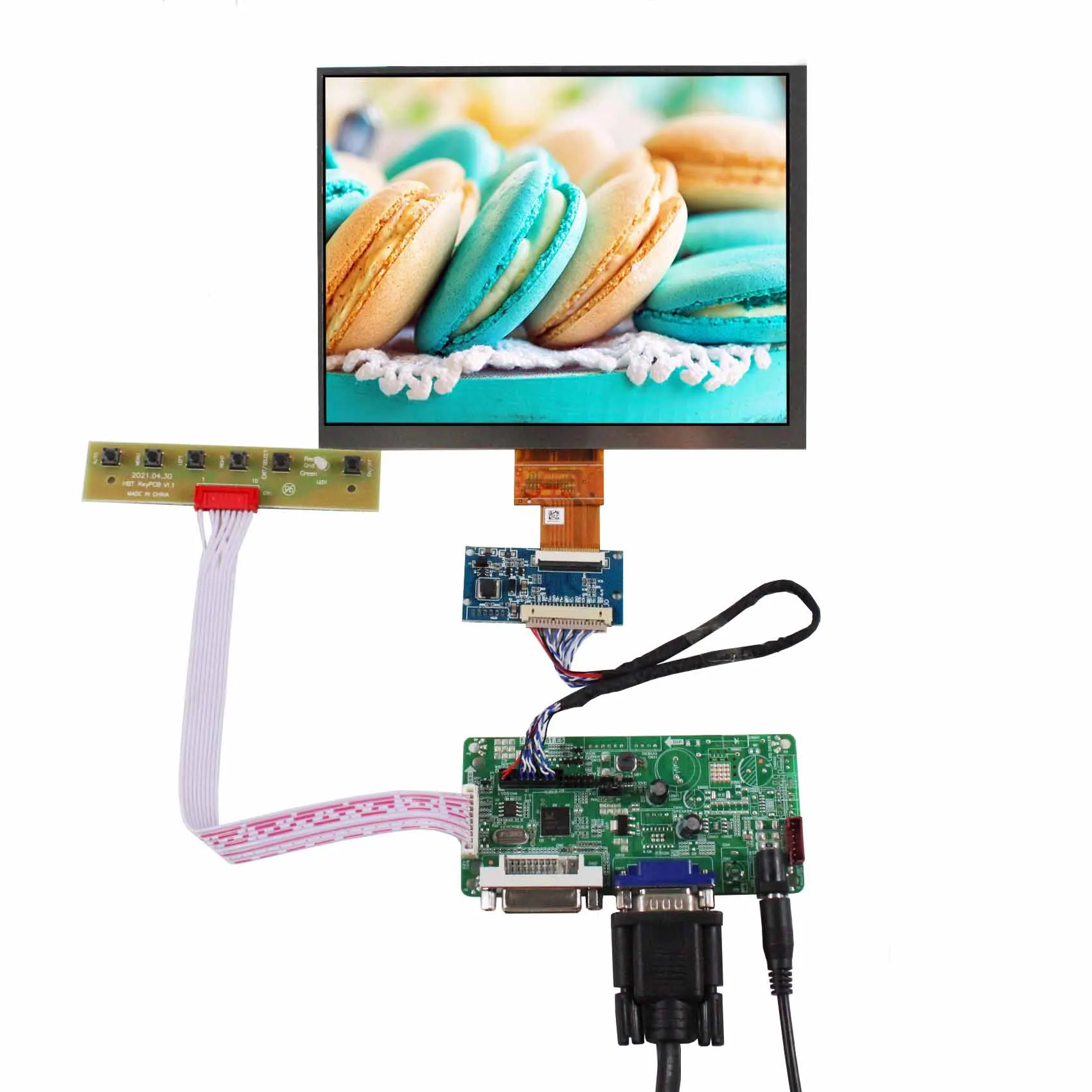 

8 inch HJ080IA-01E 1024x768 40pin IPS LCD Screen Panel VGA DVI Controller Board