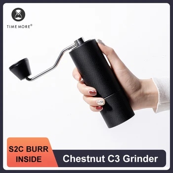 TIMEMORESTORE Chestnut C3 Manual Coffee Grinder S2C Burr High Quality Portable Hand Grinder With Double Bearing Positioning 1