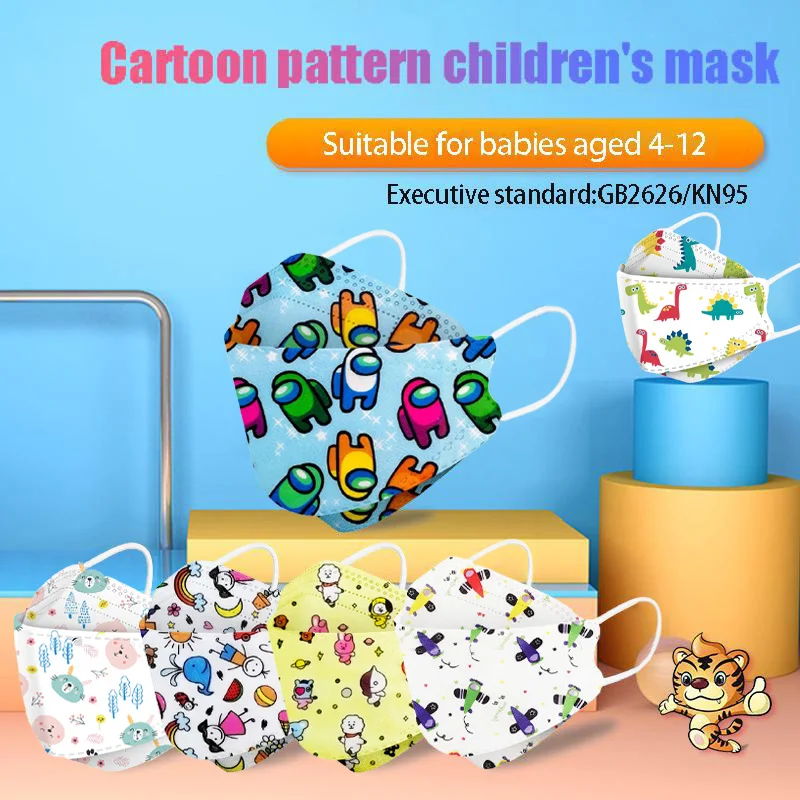 50-200pcs FPP2 Mask Children KN95 Face Cartoon Reusable Dustproof Breathable Protective for Boys Girl 4-12 Years Mascarilla |
