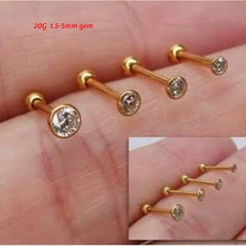 외과 스틸 귀 피어싱 스터드, 작은 코 링 소파, 연골 귀 나선 바디 피어싱 쥬얼리, 20G, 0.8mm, 1.5-5mm, 1PC