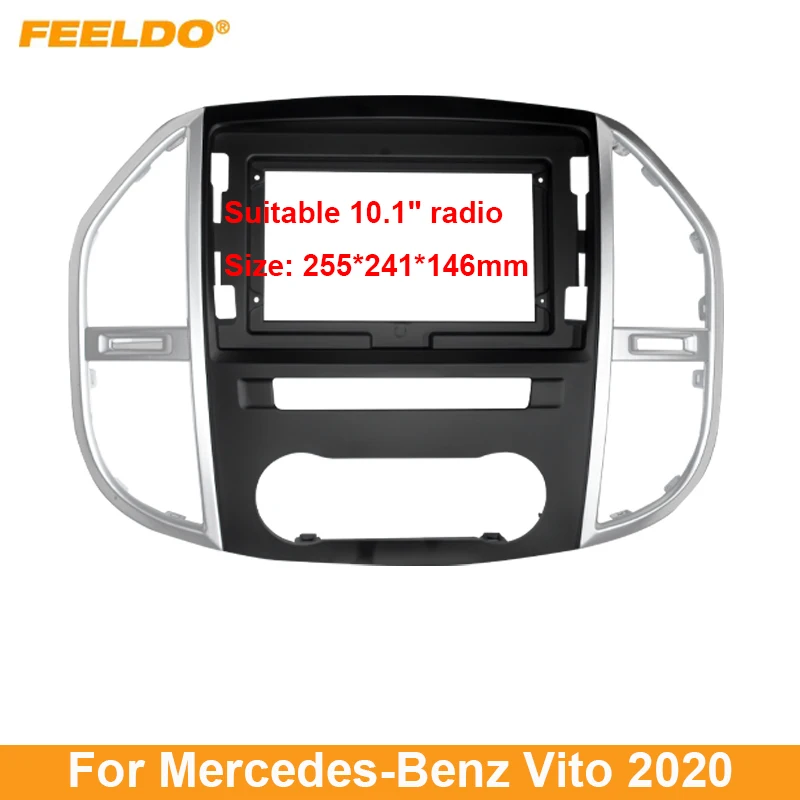 

FEELDO Car Audio 10.1" Big Screen Fascia Frame Adapter For Mercedes-Benz Vito (2020) 2Din Dash Installation Panel Frame Kit