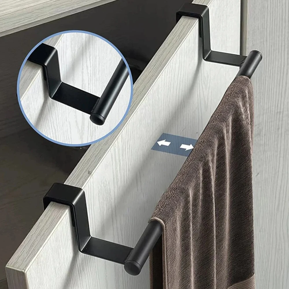 Stainless Steel Towel Rack Bathroom Kitchen Cabinet Shelf Wall Mounted Holder Stand Bar Hanging Organizer 1Pc