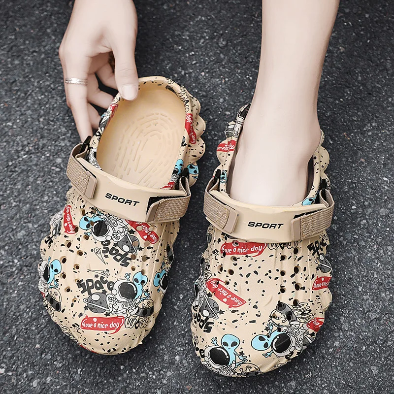 Men's breathable casual sandals summer soft-sole non-slip comfort outdoor beach shoes fashion youth dual-use sports slippers leather sandals sports shoes sports slippers summer sandals