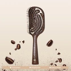 Luxury Bristle Nylon Hairbrush - Perfect for Quick - Drying & Fluffy Styling (M35SY - coffee - 02)