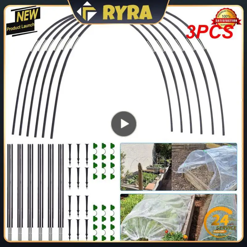 

3PCS Garden Plant Hoop Seedling Arch Shed Bracket Greenhouse Hoops Set Glass Durable Frost Protection For For Patios Vegetable