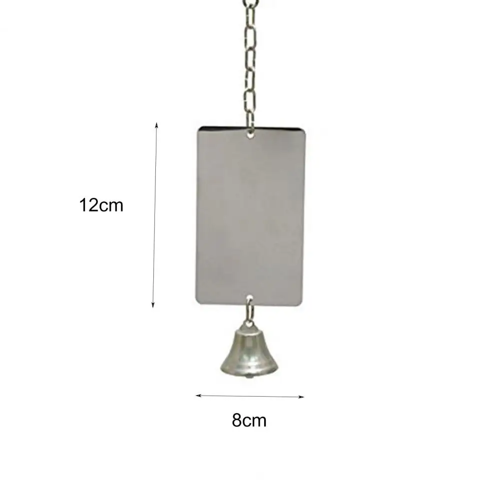 Bird Toy Mirror Bell Portable Acrylic Play Toy Cage Decoration Pet Mirror for Pet