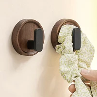 New Style Walnut Robe Hook Clothes Coat Hanger Household Decoration Rustproof Wooden Towel Hook Bathroom Accessories WB8135 1