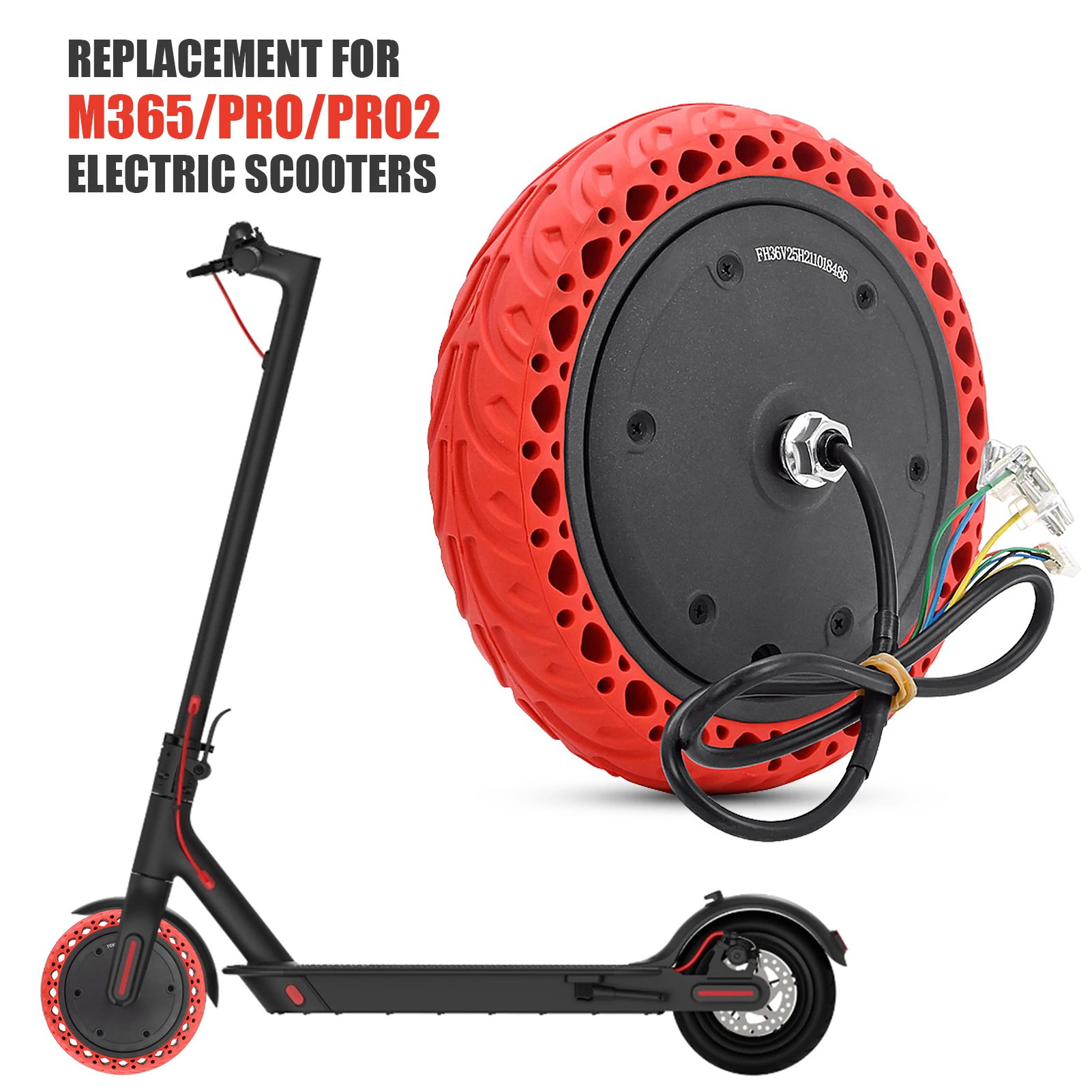 

36V 250W Electric Scooter Motor Kit Scooters Hub Motor Tire Front Motor Wheel Replacement for Xiaomi M365/Pro Electric Scooters