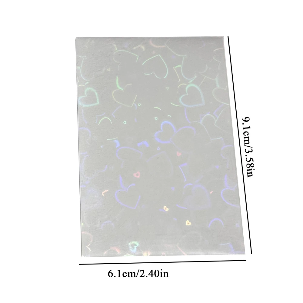 Glittery Love Heart Colored Ins Toploader Card Photocard Sleeves Idol Photo Cards Protective Storage Bag Sleeves 50pcs/pack
